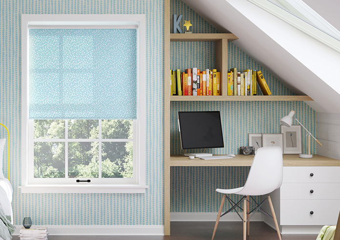 Dots and Spots, Electric Blue - Twist&Fit Roller Blind - Image 3